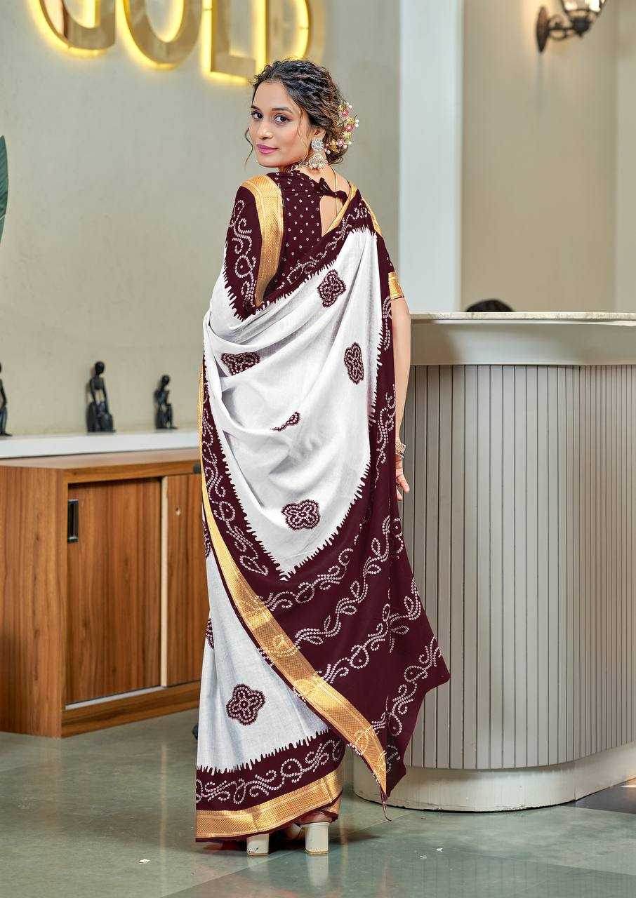 Bandhani Printed Cotton Sarees - MYLUXURY LANE ENTERPRISE